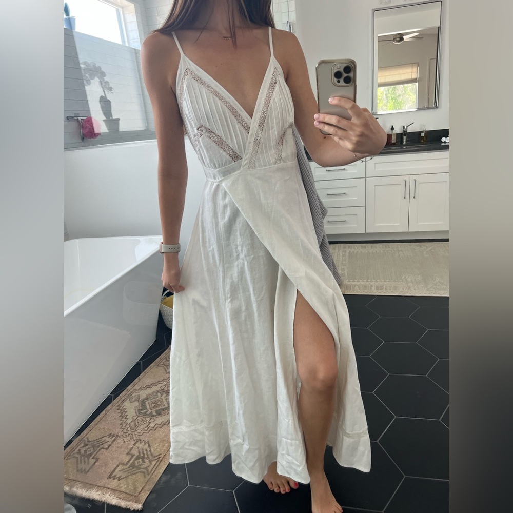 White linen reformation sundress